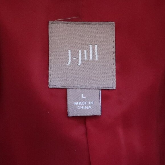 J. Jill Wool Raspberry Red Tweed Single Breasted Career Blazer / Jacket Size L - Picture 7 of 9